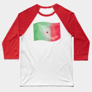 Mexico map watercolor work of art i love mexico print mexican flag proudly mexican Baseball T-Shirt